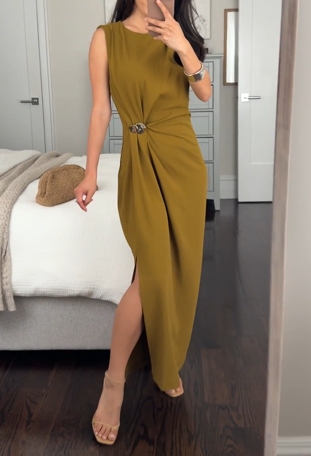 Draped Midi Dress — S Petite